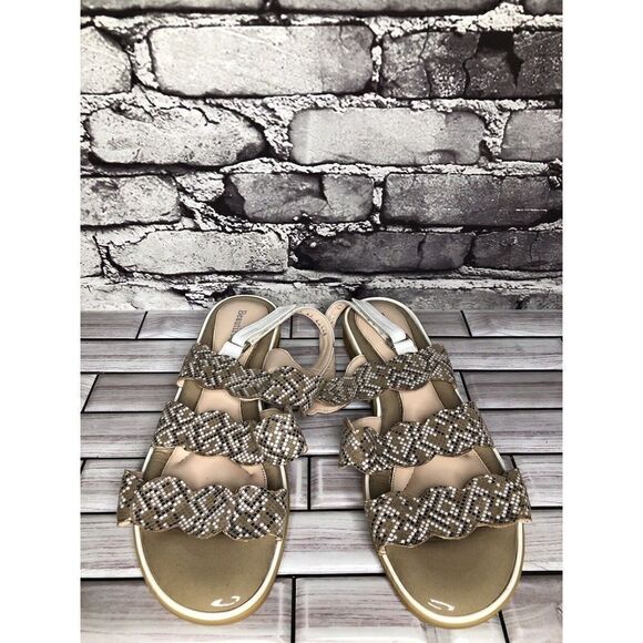 Beautifeel Taupe Patent Leather White Dotted Strap Sandals Women’s Sz 41EU/10.5M - Picture 6 of 16